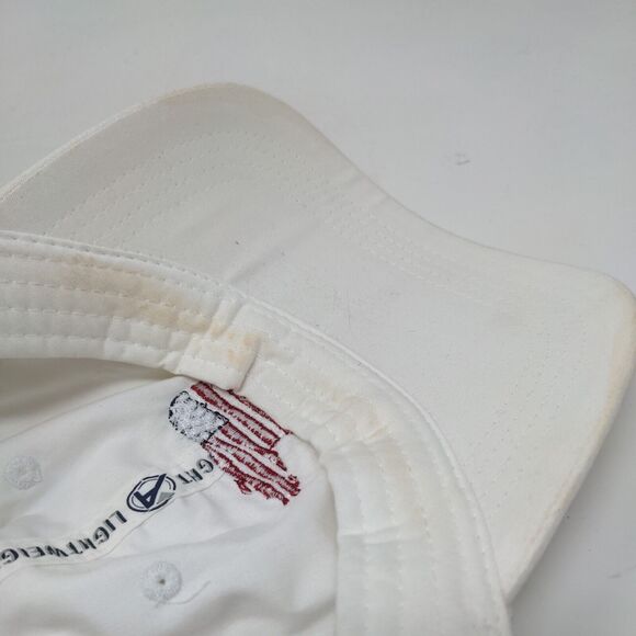American Flag Bear Strapback Hat White Classic Cut Embroidered Ahead - Picture 10 of 10